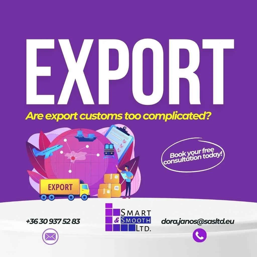 Banner about export customs with the text